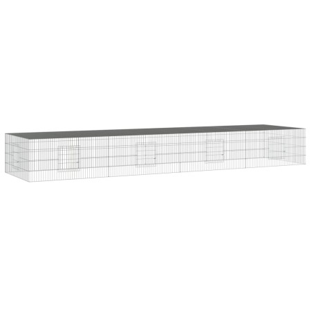 vidaXL Kaninchenkäfig 4 Paneele 433x109x54 cm Verzinktes Eisen