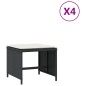 vidaXL Gartenhocker mit Kissen 4 Stk. Schwarz 41x41x36 cm Poly Rattan vidaXL Gartenhocker mit Kissen 4 Stk. Schwarz 41x41x36 cm Poly Rattan