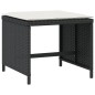 vidaXL Gartenhocker mit Kissen 4 Stk. Schwarz 41x41x36 cm Poly Rattan vidaXL Gartenhocker mit Kissen 4 Stk. Schwarz 41x41x36 cm Poly Rattan