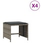 vidaXL Gartenhocker mit Kissen 4 Stk. Grau 41x41x36 cm Poly Rattan vidaXL Gartenhocker mit Kissen 4 Stk. Grau 41x41x36 cm Poly Rattan