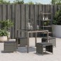 vidaXL Gartenhocker mit Kissen 4 Stk. Grau 41x41x36 cm Poly Rattan vidaXL Gartenhocker mit Kissen 4 Stk. Grau 41x41x36 cm Poly Rattan