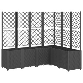 vidaXL Pflanzkübel mit Rankgitter Schwarz 160x120x140 cm PP