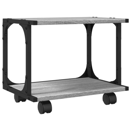 vidaXL Druckerständer 2 Ablagen Grau Sonoma 41x28x33,5cm Holzwerkstoff