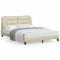 vidaXL Bettgestell mit Kopfteil Creme 140x190 cm Stoff vidaXL Bettgestell mit Kopfteil Creme 140x190 cm Stoff