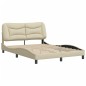 vidaXL Bettgestell mit Kopfteil Creme 140x190 cm Stoff vidaXL Bettgestell mit Kopfteil Creme 140x190 cm Stoff