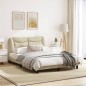 vidaXL Bettgestell mit Kopfteil Creme 140x190 cm Stoff vidaXL Bettgestell mit Kopfteil Creme 140x190 cm Stoff