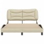 vidaXL Bettgestell mit Kopfteil Creme 140x190 cm Stoff vidaXL Bettgestell mit Kopfteil Creme 140x190 cm Stoff