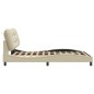 vidaXL Bettgestell mit Kopfteil Creme 140x190 cm Stoff vidaXL Bettgestell mit Kopfteil Creme 140x190 cm Stoff