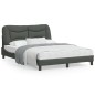 vidaXL Bettgestell mit Kopfteil Dunkelgrau 140x190 cm Stoff vidaXL Bettgestell mit Kopfteil Dunkelgrau 140x190 cm Stoff