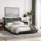 vidaXL Bettgestell mit Kopfteil Dunkelgrau 140x190 cm Stoff vidaXL Bettgestell mit Kopfteil Dunkelgrau 140x190 cm Stoff