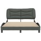 vidaXL Bettgestell mit Kopfteil Dunkelgrau 140x190 cm Stoff vidaXL Bettgestell mit Kopfteil Dunkelgrau 140x190 cm Stoff