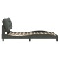vidaXL Bettgestell mit Kopfteil Dunkelgrau 140x190 cm Stoff vidaXL Bettgestell mit Kopfteil Dunkelgrau 140x190 cm Stoff