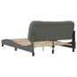 vidaXL Bettgestell mit Kopfteil Dunkelgrau 140x190 cm Stoff vidaXL Bettgestell mit Kopfteil Dunkelgrau 140x190 cm Stoff