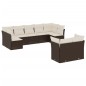 vidaXL 9-tlg. Garten-Sofagarnitur mit Kissen Braun Poly Rattan vidaXL 9-tlg. Garten-Sofagarnitur mit Kissen Braun Poly Rattan