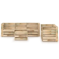 6-tlg. Garten-Lounge-Set Grün Imprägniertes Kiefernholz