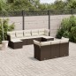 vidaXL 10-tlg. Garten-Sofagarnitur mit Kissen Braun Poly Rattan vidaXL 10-tlg. Garten-Sofagarnitur mit Kissen Braun Poly Rattan