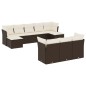 vidaXL 10-tlg. Garten-Sofagarnitur mit Kissen Braun Poly Rattan vidaXL 10-tlg. Garten-Sofagarnitur mit Kissen Braun Poly Rattan
