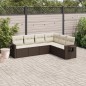 vidaXL 6-tlg. Garten-Sofagarnitur mit Kissen Braun Poly Rattan vidaXL 6-tlg. Garten-Sofagarnitur mit Kissen Braun Poly Rattan