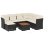 vidaXL 8-tlg. Garten-Sofagarnitur mit Kissen Schwarz Poly Rattan vidaXL 8-tlg. Garten-Sofagarnitur mit Kissen Schwarz Poly Rattan