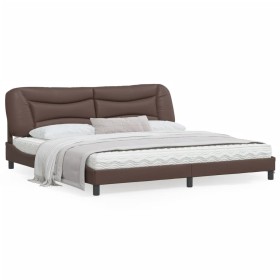 vidaXL Bettgestell mit LED Braun 200x200 cm Kunstleder