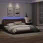 vidaXL Bettgestell mit LED Braun 200x200 cm Kunstleder vidaXL Bettgestell mit LED Braun 200x200 cm Kunstleder