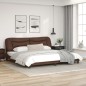 vidaXL Bettgestell mit LED Braun 200x200 cm Kunstleder vidaXL Bettgestell mit LED Braun 200x200 cm Kunstleder