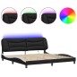 vidaXL Bettgestell mit LED Schwarz und Weiß 200x200 cm Kunstleder vidaXL Bettgestell mit LED Schwarz und Weiß 200x200 cm Kunstleder