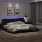 vidaXL Bettgestell mit LED Schwarz und Weiß 200x200 cm Kunstleder vidaXL Bettgestell mit LED Schwarz und Weiß 200x200 cm Kunstleder