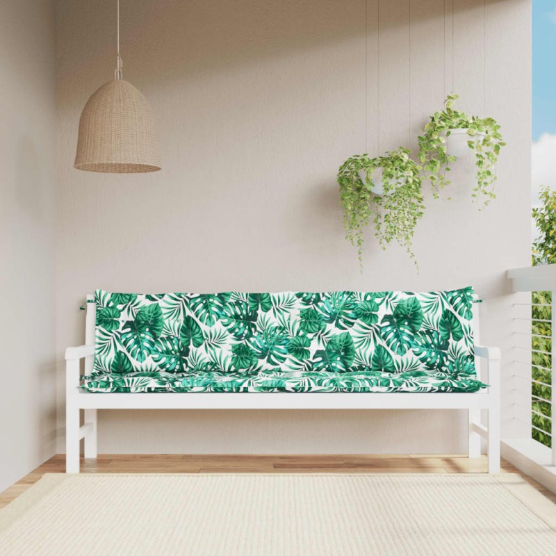 vidaXL Gartenbank-Auflagen 2 Stk. Blattmuster 200x50x7cm Oxford-Gewebe vidaXL Gartenbank-Auflagen 2 Stk. Blattmuster 200x50x7cm Oxford-Gewebe