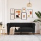 vidaXL Chesterfield-Sofa 2-Sitzer Schwarz Stoff vidaXL Chesterfield-Sofa 2-Sitzer Schwarz Stoff