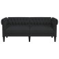 vidaXL Chesterfield-Sofa 2-Sitzer Schwarz Stoff vidaXL Chesterfield-Sofa 2-Sitzer Schwarz Stoff
