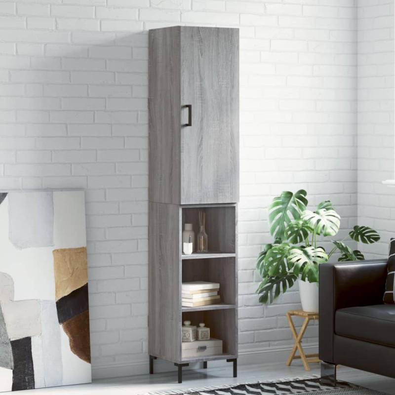Highboard Grau Sonoma 34,5x34x180 cm Holzwerkstoff Highboard Grau Sonoma 34,5x34x180 cm Holzwerkstoff