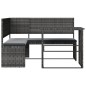 vidaXL Gartensofa in L-Form mit Tisch und Kissen Grau Poly Rattan vidaXL Gartensofa in L-Form mit Tisch und Kissen Grau Poly Rattan
