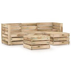 5-tlg. Garten-Lounge-Set Grün Imprägniertes Kiefernholz