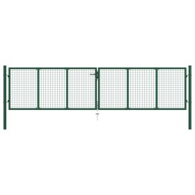 vidaXL Mesh-Gartentor Stahl 400 x 100 cm Grün 