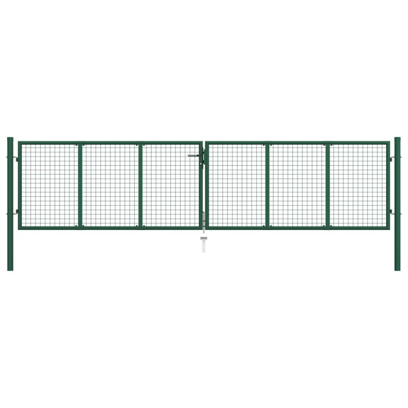 vidaXL Mesh-Gartentor Stahl 400 x 100 cm Grün vidaXL Mesh-Gartentor Stahl 400 x 100 cm Grün