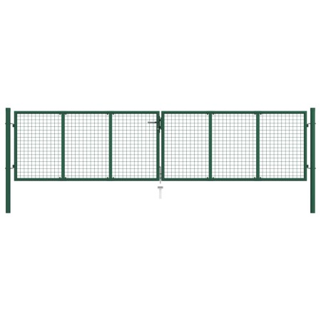vidaXL Mesh-Gartentor Stahl 400 x 100 cm Grün 