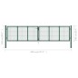 vidaXL Mesh-Gartentor Stahl 400 x 100 cm Grün vidaXL Mesh-Gartentor Stahl 400 x 100 cm Grün