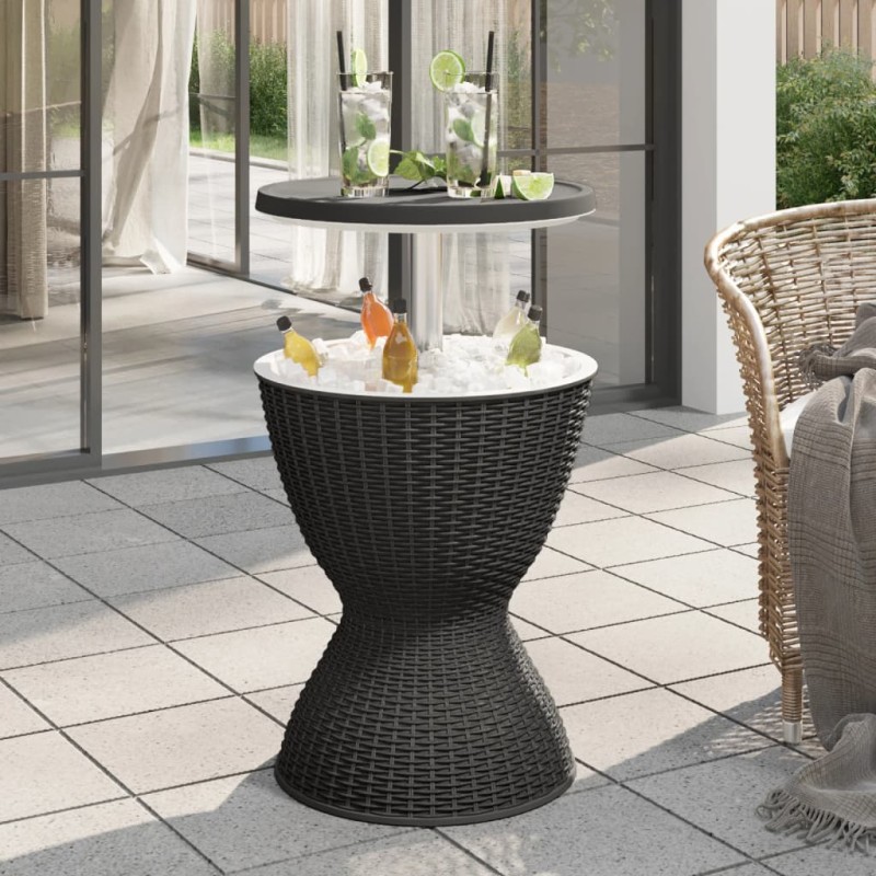 vidaXL 3-in-1 Tisch mit Eiskühler Schwarz Polypropylen vidaXL 3-in-1 Tisch mit Eiskühler Schwarz Polypropylen