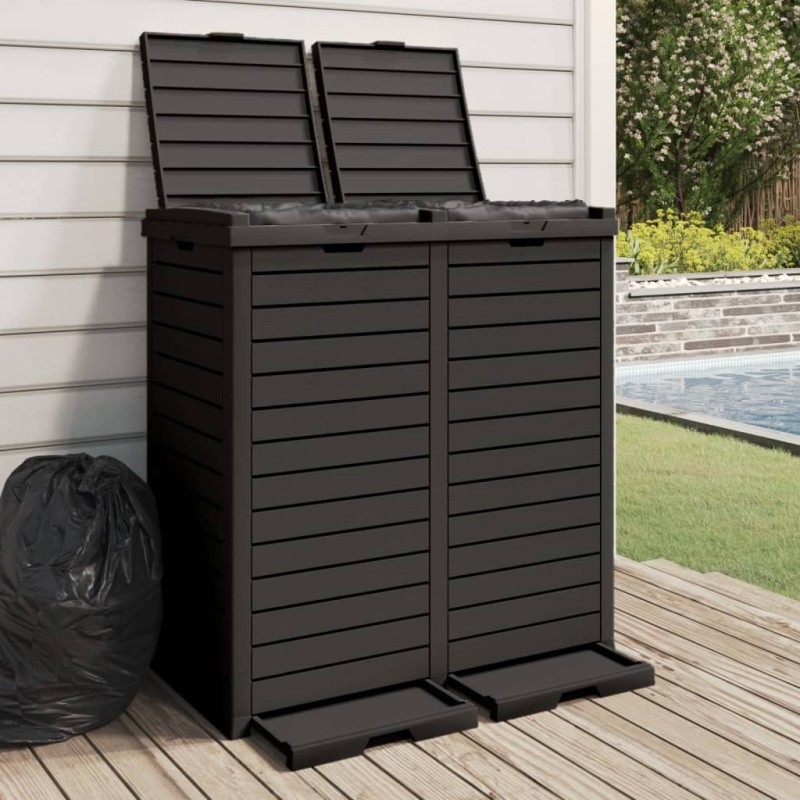 vidaXL Outdoor-Mülltonne Schwarz 78x41x86 cm Polypropylen vidaXL Outdoor-Mülltonne Schwarz 78x41x86 cm Polypropylen