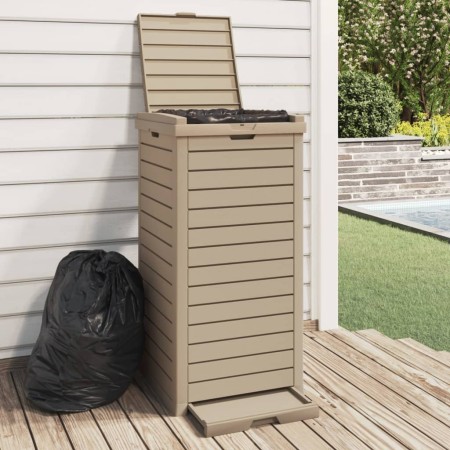 vidaXL Outdoor-Mülltonne Hellbraun 41x41x86 cm Polypropylen