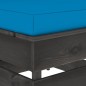 Modulares Mittelsofa mit Kissen Grau Imprägniertes Holz Modulares Mittelsofa mit Kissen Grau Imprägniertes Holz
