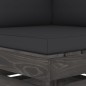Modulares Ecksofa mit Kissen Grau Imprägniertes Holz Modulares Ecksofa mit Kissen Grau Imprägniertes Holz