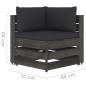 Modulares Ecksofa mit Kissen Grau Imprägniertes Holz Modulares Ecksofa mit Kissen Grau Imprägniertes Holz