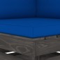 Modulares Ecksofa mit Kissen Grau Imprägniertes Holz Modulares Ecksofa mit Kissen Grau Imprägniertes Holz