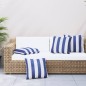 vidaXL Zierkissen 4 Stk. Blau & Weiß Gestreift 50x50 cm Stoff vidaXL Zierkissen 4 Stk. Blau & Weiß Gestreift 50x50 cm Stoff