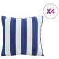 vidaXL Zierkissen 4 Stk. Blau & Weiß Gestreift 50x50 cm Stoff vidaXL Zierkissen 4 Stk. Blau & Weiß Gestreift 50x50 cm Stoff