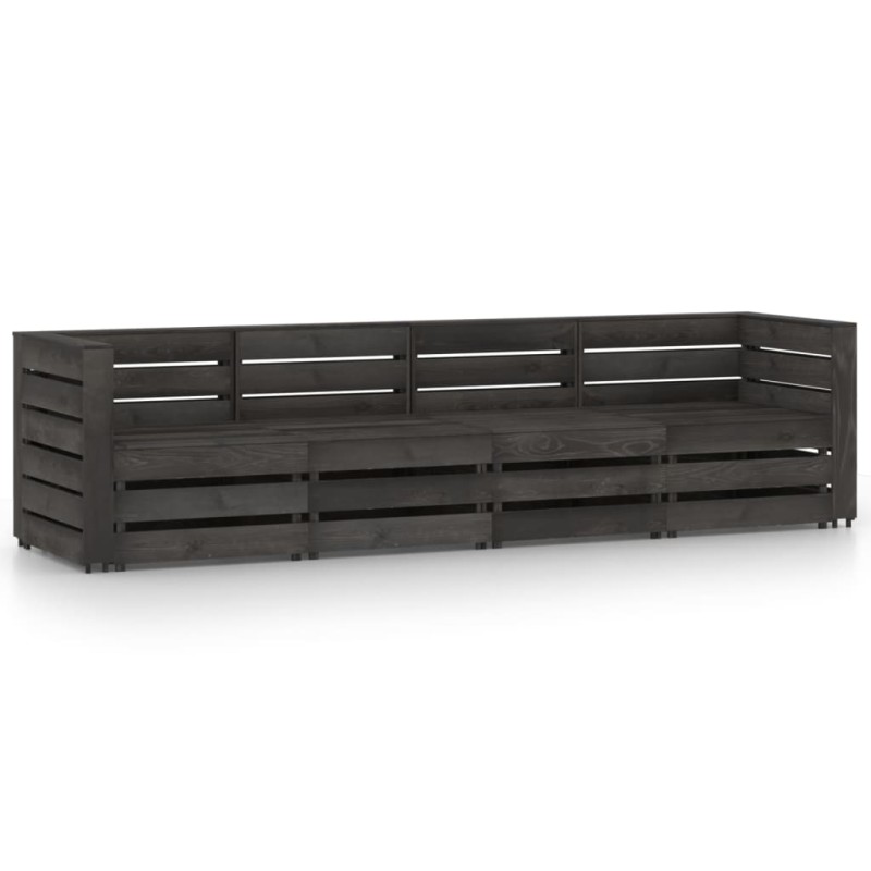 4-Sitzer Outdoor-Sofa Grau Imprägniertes Kiefernholz 4-Sitzer Outdoor-Sofa Grau Imprägniertes Kiefernholz