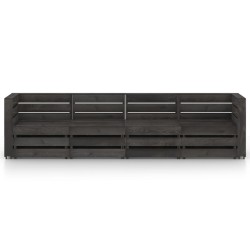 4-Sitzer Outdoor-Sofa Grau Imprägniertes Kiefernholz