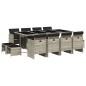 vidaXL 13-tlg. Garten-Essgruppe mit Kissen Hellgrau Poly Rattan vidaXL 13-tlg. Garten-Essgruppe mit Kissen Hellgrau Poly Rattan